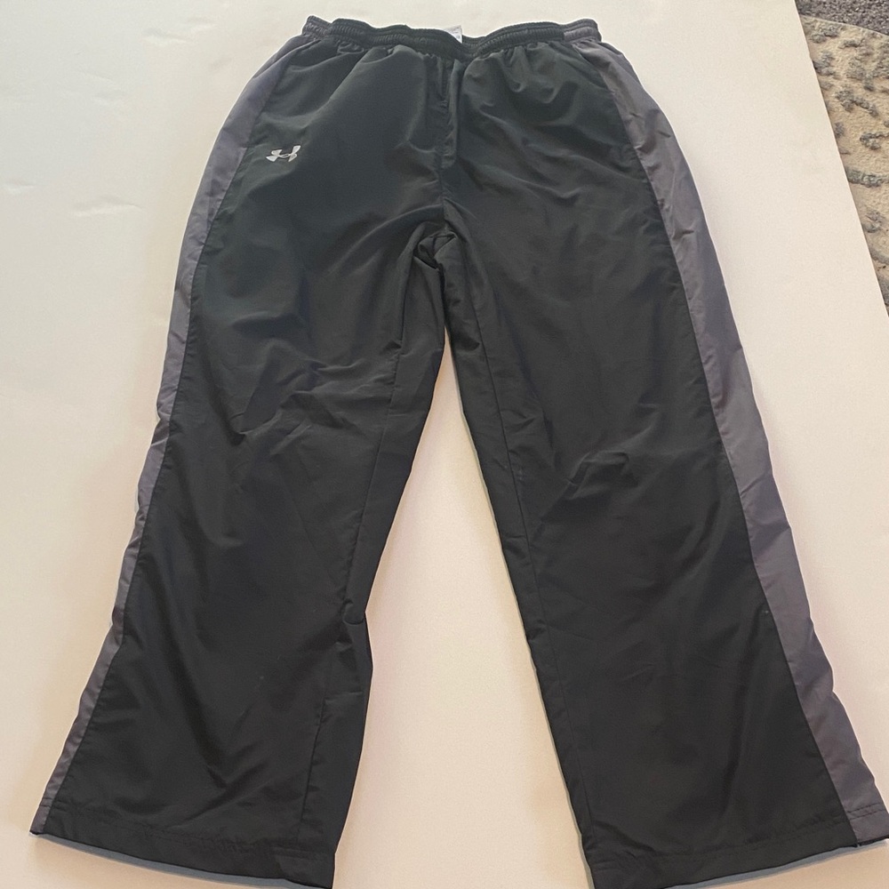 Under Armour Black and Gray Track Pants